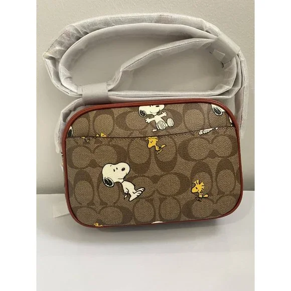 Coach X Peanuts Mini Jamie Camera Bag In Signature Canvas With Snoopy Woodstock - Picture 5 of 7